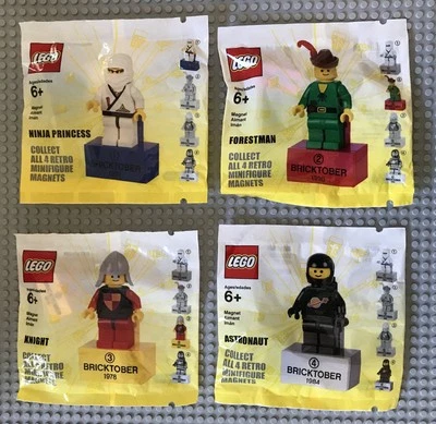 LEGO: BRICKTOBER Imanes Retro (2856223, 2856224, 2856225, 2856226) Vintage Foto 1 de 4