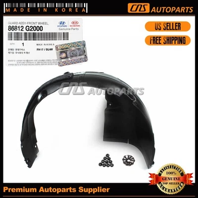 FRONT Fender Liner Right PASSENGER 86812G2000 ⭐GENUINE⭐ HYUNDAI IONIQ 2017-2022 - Image 1 of 3