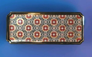 Vintage Rectangular Glass Transferware Serving/Dresser Tray Very Mod! - Picture 1 of 18
