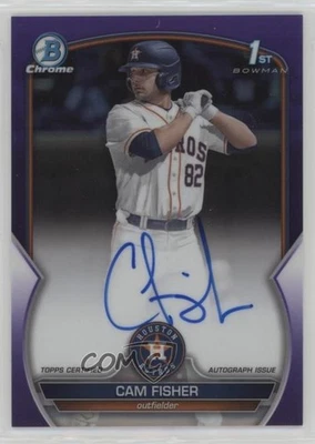 2023 Bowman Draft Chrome Prospect Purple Refractor /250 Cam Fisher #CDA-CFI Auto - Image 1 of 2