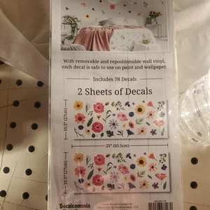 Calcomanías de pared de flores silvestres Decalcomania - Juego de 78 pegatinas de pared de flores para enfermeras... - Imagen 1 de 3