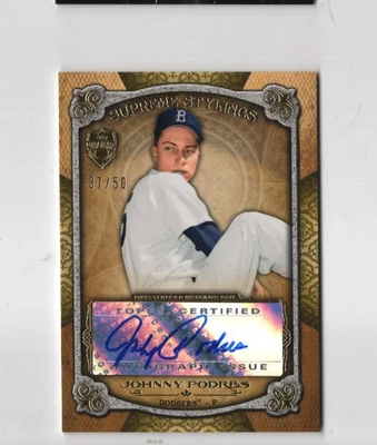 Johnny Podres 2013 Topps Supreme Stylings certificado autógrafo #D/50 Dodgers automático Foto 1 de 2