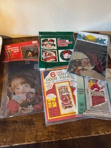Lote de cubiertas de puerta vintage de plástico para saludos de Santa Claus Seasons - Imagen 1 de 7