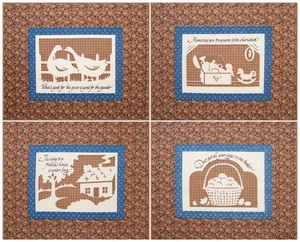 (4) COUNTRY SAYINGS WORDS CLICHE FABRIC PANELS (EACH PANEL 8"X10") - Bild 1 von 1