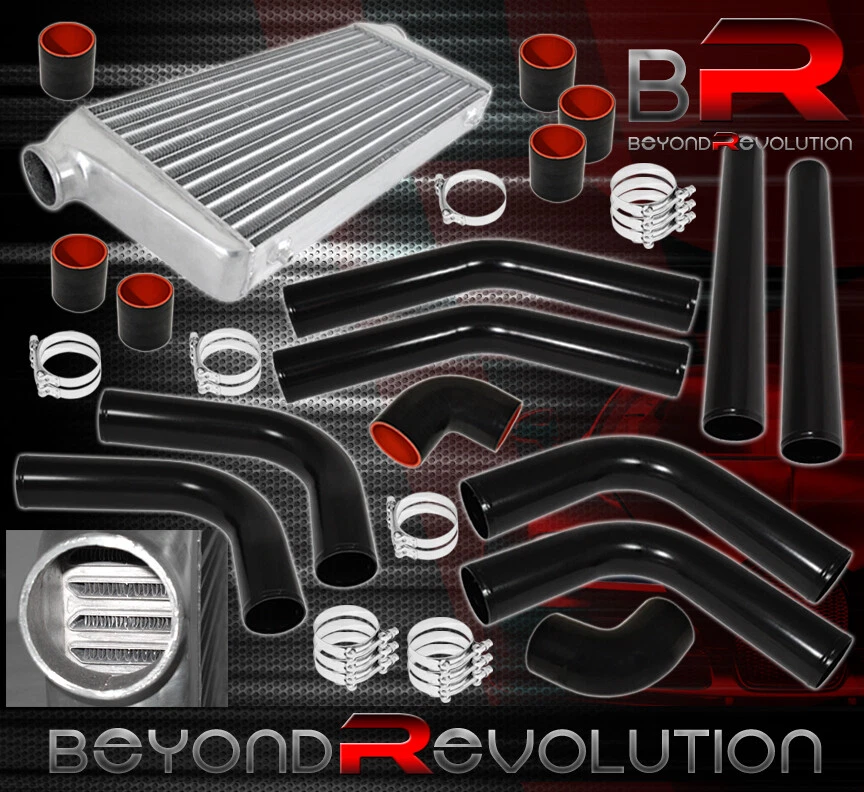 31" X 11.5" X 3"Aluminum Intercooler+8Pc Custom Black Piping Coupler Black - Изображение 1 из 1