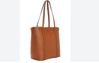 Bolso de Mano Style & Co Whip Stitch Trenzado Frontal Suave Imitación Cuero - Tortuga/Marrón Foto 1 de 4