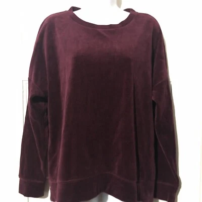 Camisa DKNY Mujer Terciopelo Terciopelo Borgoña Manga Larga Talla Pequeña Foto 1 de 4