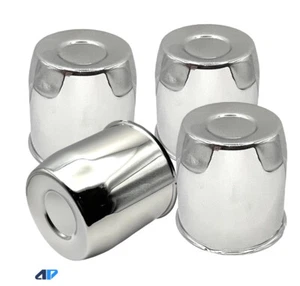 Set of 4 Caps Chrome Steel Center Caps Push Thru For Trailer Wheels 4.25" Bore - Picture 1 of 3