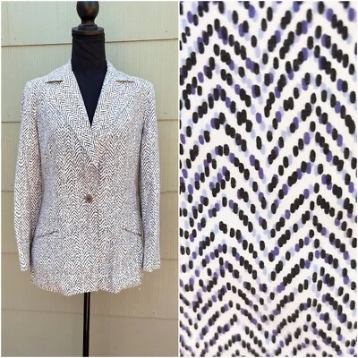 Chaqueta Blazer De Colección SARA FREDERICKS 60s 70s Carrera Preppy Espiga Moteada Foto 1 de 4