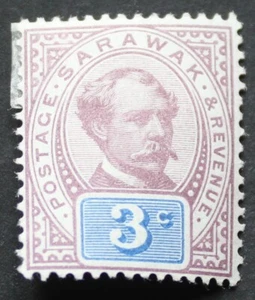 Tres centavos Sarawak 1888 SG 10 como nuevo - Imagen 1 de 1