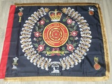 The Queens Lancashire Regiment 1st Bn Regimental colours flag. 