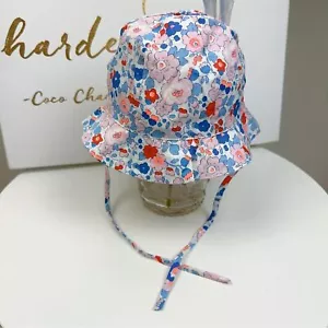 NWT Jacadi Paris Liberty Floral Print Cotton Sun Hat with Tie SIZE 6M - Picture 1 of 5