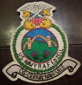 Vintage U.S. Naval Security Group RAF Edzell Scotland UK Sew On Patch - 5" Tall - Picture 1 of 8
