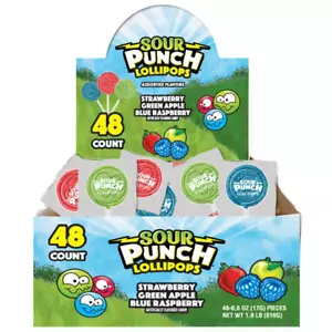 Sour Punch Candy Lollipops 192 pcs Sucker Pops - Picture 1 of 5