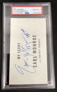 Earl Monroe Signed Page Cut Basketball HOF Autograph New York Knicks PSA/DNA 10 - Picture 1 of 3