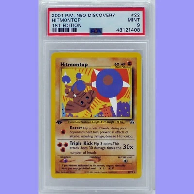 Pokemon 1st Edition Hitmontop Non Holo 22/75 Neo Discovery PSA 9 MINT  - Image 1 of 4