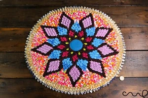 Alfombra redonda de tela hecha a mano alfombra decoración de pared alfombra circular ninguna trenzada 50 cm1913 - Imagen 1 de 6
