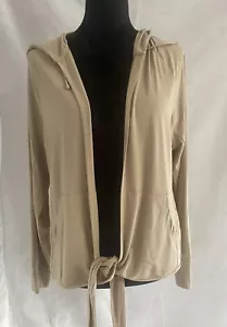 Chicos Zenergy Größe 1 (US-Größe 8) Medium neu mit Etikett $ 89 Jacke mit Kapuze hellbraun - Bild 1 von 8