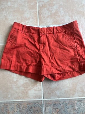 Uniqlo women Flat front cotton shorts Orange  size 6 - Image 1 of 3