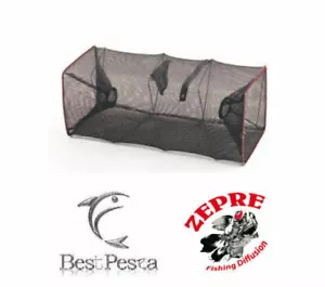 NASSA PER PESCI - GAMBERI - CROSTACEI - 23 x 23 x 53 cm - Rete Nera - Foto 1 di 1