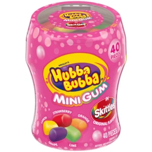 Hubba Bubba Mini Gum Skittles Chewing Gum 40 Pieces 12 Bottles Free Shipping - Picture 1 of 1