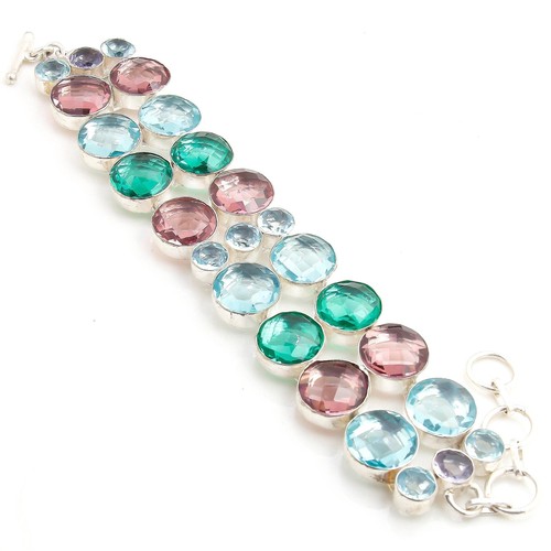 VALENTINO Bracciale con pietre preziose fatte a mano multipietre alta qualità gioielli misura 8 pollici