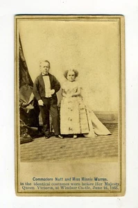 CDV COM NUTT AND MINNIE WARREN – ANTHONY – FACSIMILE AUTOGRAPHS - Picture 1 of 2