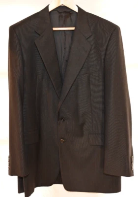 Hickey Freeman Boardroom Collection Charcoal Pinstripe 44 Long 2 Pc 100% Wool - Image 1 of 4