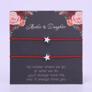 2 Pcs Mother Daughter Blue Bracelet Beautiful Stainless Matching Star Card - NEW - Picture 1 of 2