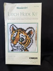 New ListingVintage Caron Latchhook Kit WonderArt Tiger Cub Latchhook Kit + Latch Hook Tool