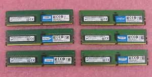 6x Micron MTA18ASF1G72PZ-2G3B1 8GB PC4-19200 DDR4-2400 ECC REG DIMM RAM Memory - Picture 1 of 4