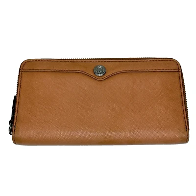 Rebecca Minkoff Luma Tan Saffiano Cross Leather Wallet Continental Zip Around - Image 1 of 4