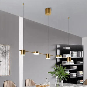 Kitchen LED Pendant Light Gold Ceiling Lights Bar Lamp Home Chandelier Lighting - Picture 1 of 7