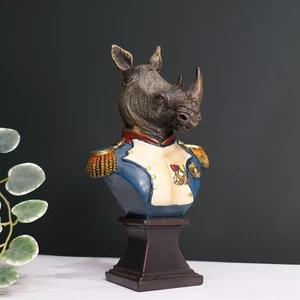SECOND Small Gentry Rhino Bust Military Animal 25x14x10cm - Picture 1 of 8