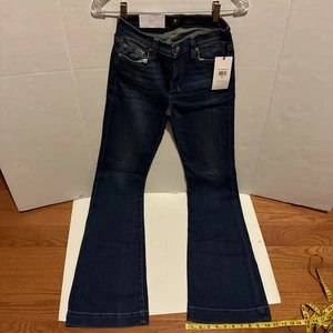 7 For All Mankind Dojo Original Damenhose Schlagjeans blau Größe 25 neu mit Etikett - Bild 1 von 12