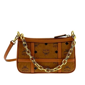 MCM Aren Mini Crossbody Tasche Visetos Cognac / sehr gut - Picture 1 of 8