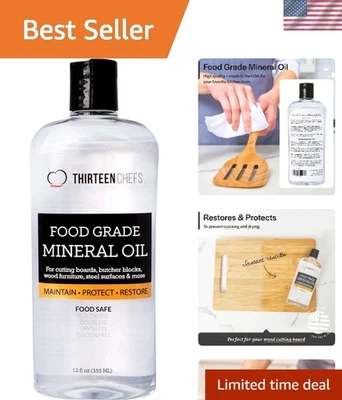 Aceite mineral de 12 oz probado en laboratorio para restauración y protección segura de tablas de cortar Foto 1 de 4