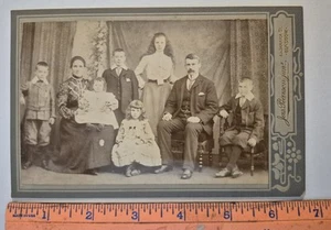 Vintage Cabinet Card Photo Family Portrait c FR1 - Picture 1 of 2