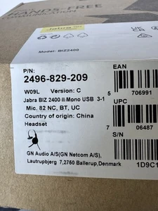 Jabra 2496-823-309 / HSC021 Biz 2400 II USB Mono Single Ear 3 in 1 Headset / New - Picture 1 of 3
