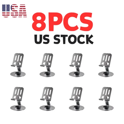 Soporte de escritorio negro para teléfono tableta 8 piezas soporte de escritorio soporte de montaje para iPhone iPad Foto 1 de 4