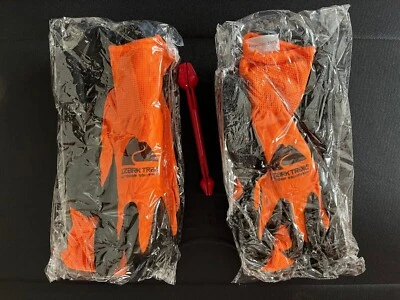 NUEVO Guantes de Pesca Recubiertos de Goma Negro/Naranja Ozark Trail Fish Grip Protección 2 Foto 1 de 2