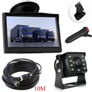 4Pin 5" HD Monitor IR Rear View Reverse Backup Camera Kit for Truck Caravan RVs - Picture 1 of 24