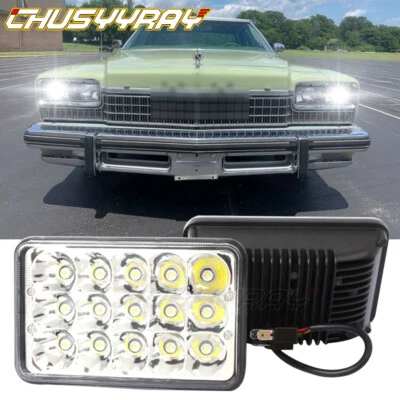 Par de faros de haz alto/bajo de 4x6" pulgadas para Buick Electra 1975-1990 lámpara DRL DOT Foto 1 de 4