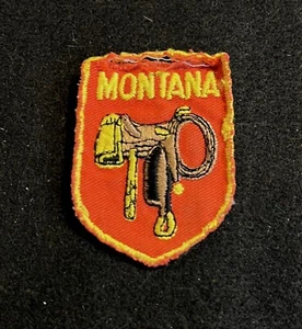MONTANA Vintage Parche Cresta SILLA DE MONTAR Estado Souvenir Viaje CABALLO - Imagen 1 de 3