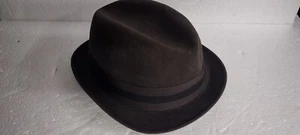 Vintage 1950's Hat CHAMP Rugged Man Felt Kasmir Finish Fedora Hat Dark Brown - Picture 1 of 17