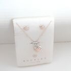 Heart Necklace & Earrings  Set Rose Gold Color Buckley London  Valentine's Day