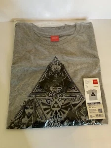 NEW Nintendo Shirt Adult Large Gray Zelda Triforce Ganondorf Link Tokyo Japan - Picture 1 of 7