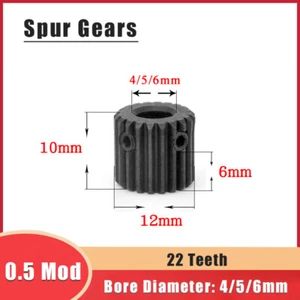 Modul 0.5 Stirnräder 22 Zähne Stirnzahnrad Bohrung 4/5/6mm Stirnrad Zahnrad - Picture 1 of 9