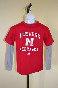 New-Mended- Nebraska Cornhuskers Youth M Medium (10-12) Adidas Red Shirt - Picture 1 of 6