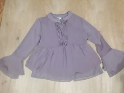 Blusa Top Para Mujer Malva Manga Larga Encaje Ribete Volantes de Arizona Jean Co. Talla L Foto 1 de 4